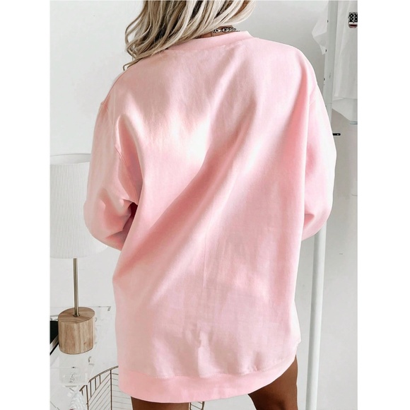 Pink Sweatshirt Sequined Nutcracker Appliqué Christmas Holiday - Picture 5 of 12